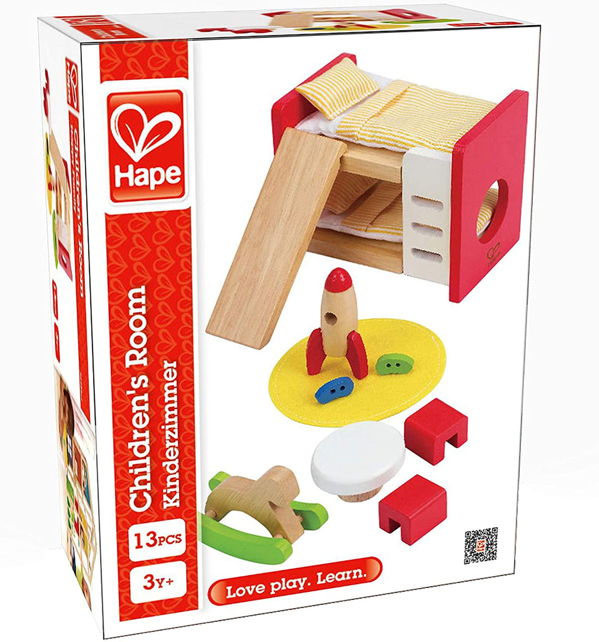 Hape Wooden Doll House Furniture Children&#39;s Room with Accessories - Abesons 